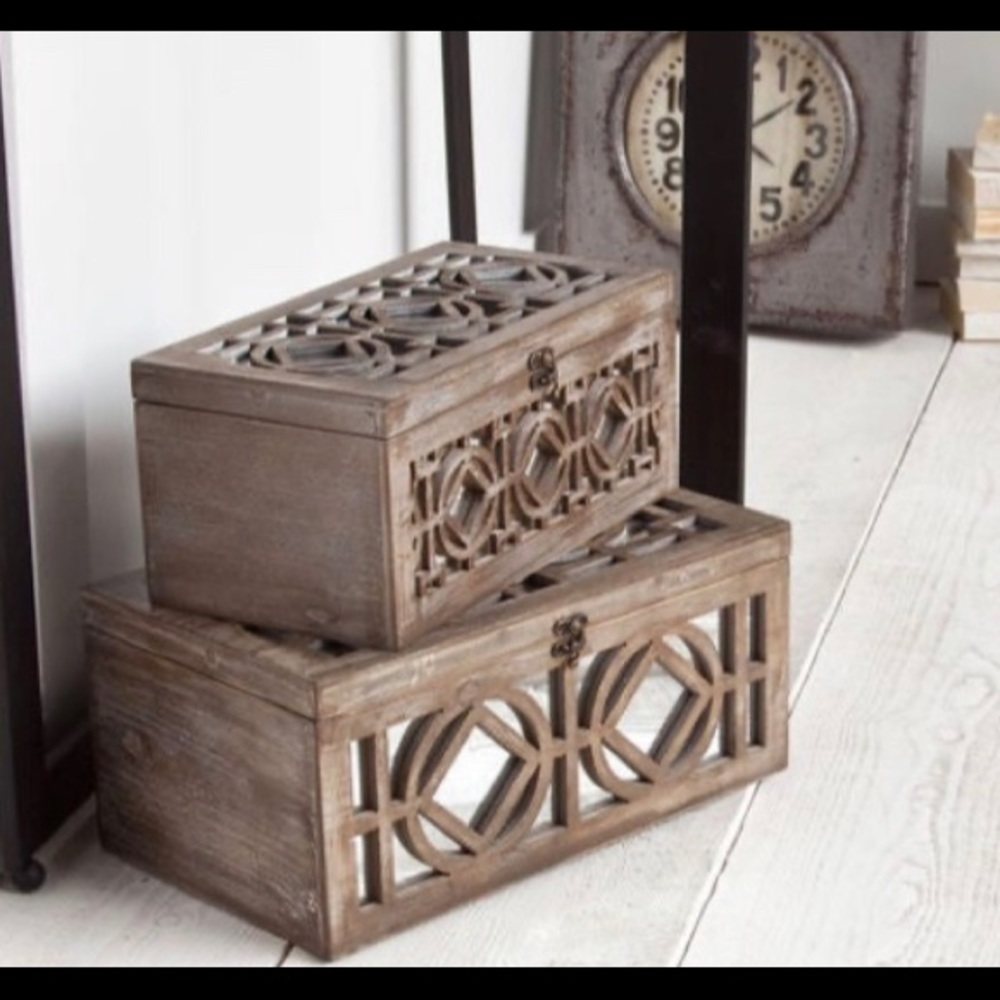 - New Mercana Estooki Wood 2-piece Decor Box Set